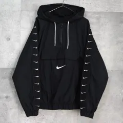 ナイキ ロゴ アノラックパーカー ナイロンジャケット ブラック