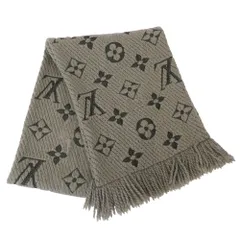LOUIS VUITTON ルイ・ヴィトン 413287 エシャルプ ロゴマニア シルク混 マフラー グレー系【中古】