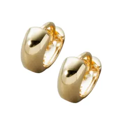 【ゴールド×ピアス】[Cream dot. クリームドット公式] ピアス レディース   ニッケルフリー キャッチレス 中折れ ワンタッチ フープ 極小 ミニ 6mm ぷっくり メタル ミディアム幅 耳たぶフィット フィット  