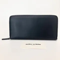 G816 未使用 Mila schon ミラショーン 財布  長財布  ブラック 黒 メンズ  レディース 本革 レザー 牛革 ラウンドファスナー おしゃれ お洒落のサムネイル