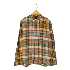 ラルフローレン RALPH LAUREN 90S インド製 3点止め チェック BDシャツ メンズ import：L 