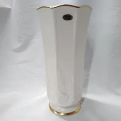 ノリタケ Noritake アイボリーチャイナ 花瓶　花レリーフ 金縁 フラワーベース 花器 置物 日本製 N印 月桂樹 高さ24cm  U275