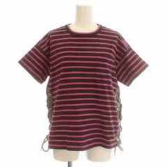 サカイ sacai Tシャツ 半袖 ボーダー ポケット カットソー 1 S ピンク 黒 /☆G ■GY30