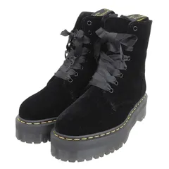 未使用品▲Dr.Martens ドクターマーチン 24761001 JADON ジェイドン ベルベット プラットフォーム ブーツ 8ホール ショートブーツ ブラック UK7 箱付き メンズ