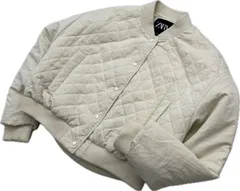 ZARA ☆ 中綿 ジャケット ブルゾン オフホワイト ワイドシルエット レディース S モード ストリート カジュアル 古着 人気 ザラ■BF270