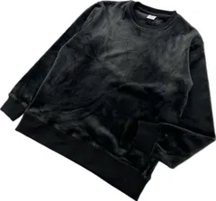 ZARA ☆ 柔らかい着心地◎ ベロア トレーナー シャツ 長袖 ブラック レディース M 秋冬 休日 カジュアル パジャマ 人気 定番 ザラ■AD292