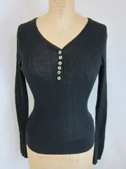 ■マクレガー/McGREGOR★レディースブラックニットセーターM#AJ
