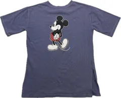 Disney ☆ ミッキー 両面ロゴ◎ 半袖 Tシャツ ネイビー LL 春夏 アメカジ 人気 キャラクター ミッキーマウス ディズニー 夢の国■BB282