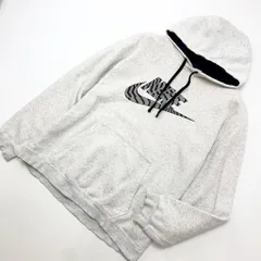 ナイキ NIKE グレー スウェット パーカー フーディ 胸ロゴ シンプル スポーツウェア【背中裾にシミ有】 Lサイズ■AJ149
