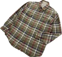 Columbia ☆ 古着らしい風合い◎ ネルシャツ ブラウン チェック シャツ コットン 長袖 M アウトドア アメカジ 古着 人気 コロンビア■B362