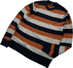 GAP ☆ ギャップ ブラック ブラウン ベージュ ボーダー ニット セーター シャツ L 春 秋 大人カジュアル オシャレ アメカジ 古着■BB291