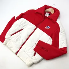 デサント ☆ DESCENTE ☆ 80s ヴィンテージ US スキーチーム 中綿 ジャケット レッド ホワイト L レトロ スキー スノボ ストリート■AJ186