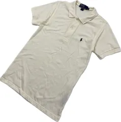 POLO RALPH LAUREN ☆ 清潔感◎ オフホワイト 半袖 ポロシャツ コットン スリムフィット SS 春夏 アメカジ 古着 ポロラルフローレン■A328