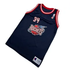 チャンピオン NBA HOUSTON ROCKETS ロケッツ アキーム・オラジュワン メッシュタンクトップ ネイビー ユースXL メンズSM相当 ●B419