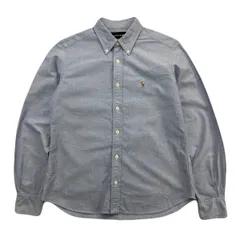 ラルフローレン 長袖シャツ ボタンダウン グレー レディース 9号 M相当 RALPH LAUREN ●BF332