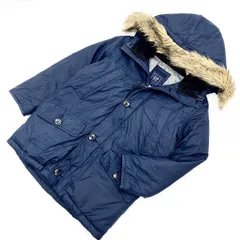 ■ギャップ GAP 130cm キッズ 子供用 ネイビー 濃紺 ファー フード付き アークティック パーカ フライトジャケット 防寒着■AL93
