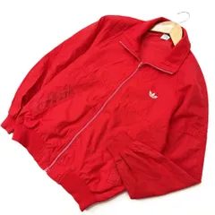 アディダス ☆ adidas ビンテージ ナイロンジャケット ブルゾン 東ドイツ製 M レッド 意外とないカラー◎ アメカジ 映える 古着MIX■BG122