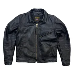 VANSON USA製 ENF エンフィールド 襟付き バンソン シングルライダースジャケット ブラック 極上 メンズ 36 S相当 ●AJ306