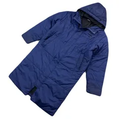 プーマ ベンチコート 中綿 ロング ネイビー 紺色 ロゴ入り Sサイズ メンズ PUMA ●BD321