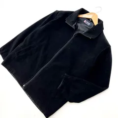 チャップス ラルフローレン ☆ CHAPS RALPH LAUREN フリースジャケット 背面刺繍◎ M ブラック シンプルロゴ♪ レトロ アメカジ■BA160