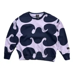 アディダス スウェット トレーナー 幾何学柄 ネイビー ライトパープル Lサイズ レディース ●BD328