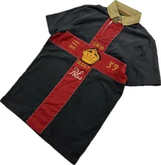 POLO RALPH LAUREN デザイン ラガーシャツ 半袖 ポロシャツ ブラック レッド ベージュ XS 春夏 アメカジ 古着 ポロラルフローレン■BG227