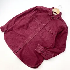 エルエルビーン ☆ L.L.Bean USA製 ビンテージ レディース 長袖 ワーク シャツ モール地 エンジ バーガンディ 10 絶妙カラー♪■AA151