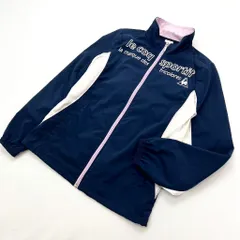 le coq sportif ☆ GOLF 着回し抜群◎ ナイロンジャケット ネイビー ホワイト レディース S スポーツ 定番 人気 ゴルフ ルコック■AG213