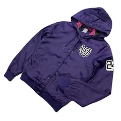 NIKE ☆ ナイキ パープル 裏チェック ナイロンジャケット パーカー ジャケット ブルゾン レディース L 秋冬 スポーツ タウンユース■AM305