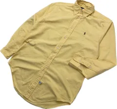 90s ☆ RALPH LAUREN イエロー オックスフォード ボタンダウン シャツ 14.5-32 アメカジ アメトラ 綺麗め◎ 古着 ラルフローレン■AK276