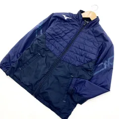 ミズノ MIZUNO 中綿ジャケット 防寒 中綿入り 150cm キッズ 子供用 お子様のスポーツウェアに♪ 【腹に汚れ有】 ネイビー 濃紺■BE135
