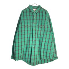 90年代 USA製 FILSON フィルソン Alaskan Guide Shirt ヘビーフランネルシャツ バッファローチェック グリーン(メンズ XL)中古 古着 X5527