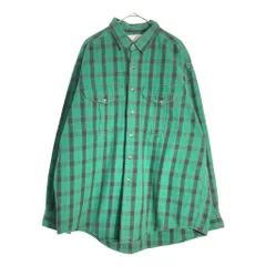 90年代 USA製 FILSON フィルソン Alaskan Guide Shirt ヘビーフランネルシャツ バッファローチェック グリーン(メンズ XL)中古 古着 X5527