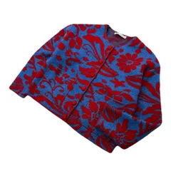 ZARA ザラ デザイン 柄 ニット カーディガン ピンク ブルー レディース S レディース モード レトロ パーティー 大人 オシャレ ■AC375