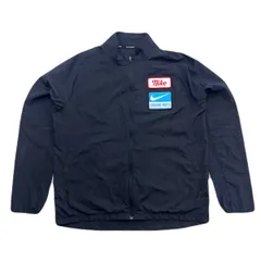 ナイキ ナイロンジャケット ジップアップジャケット ウィンドブレーカー Lサイズ メンズ ブラック 黒 ワッペン付 ●BA328