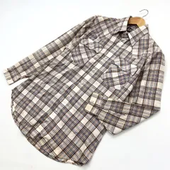 70s ☆ LEVIS ☆ ホワイト ブラウン ブルー チェック ウエスタン シャツ 長袖 M アメカジ ストリート 古着 リーバイス ビンテージ■AB231