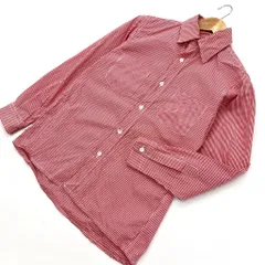 RALPH LAUREN ☆ インナー差し色に◎ 長袖 シャツ レッド ギンガムチェック レディース 7 大人カジュアル オフィス ラルフローレン■AB240