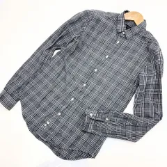 ザラ マン ZARA MAN チェックシャツ 長袖シャツ スリム 細身 好シルエット Sサイズ グレー系 定番 チェック キレイ目♪■CE128
