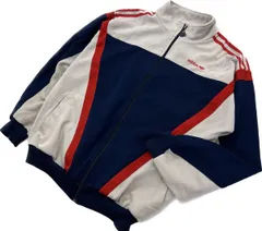 80s ☆ adidas ビンテージ ネイビー グレー レッド ジャージ