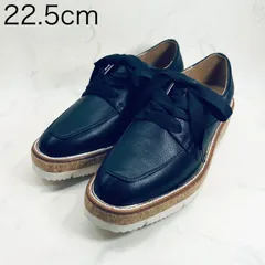 【新品 訳あり】モードエジャコモ　厚底レースアップシューズ　22.5㎝　黒のサムネイル