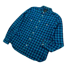 R NEWBOLD 長袖シャツ ブルー系 チェック メンズ Mサイズ 【 きれいめに着まわせるモードカジュアル♪ 】 アール ニューボールド ●C412