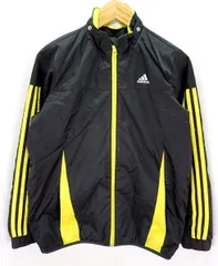 ■アディダス adidas ブラック×イエロー 子供用 キッズ 160 ナイロンジャケット■DC