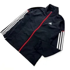 adidas ☆ 春夏 ヘビロテ ブラック レッド ナイロンジャケット ウィンドジャケット S スポーツ ランニング トレーニング アディダス■CJ205