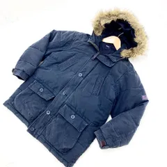 ■ギャップキッズ GAP KIDS ネイビー 中綿ジャケット キッズ 子供用 150cmサイズ 【ファーフード付♪】【お子さんの防寒に♪】■D87