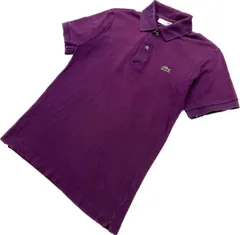 LACOSTE ☆ 大人カラー◎ パープル 半袖 ポロシャツ 2 春夏 着回し◎ アメカジ 大人カジュアル ストリート 人気 日本製 ラコステ■CJ220