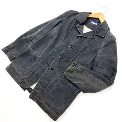 UNITED ARROWS BLUE LABEL ★ 渋めな風合い◎ デニム カバーオール ジャケット ブラック S 大人カジュアル ユナイテッドアローズ■DG244