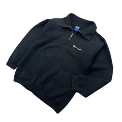 Champion チャンピオン ハーフジップ スウェット トレーナーブラック M 秋冬 メンズ スポーツ ストリート アメカジ オールド 古着■BL157