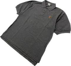 90s ☆ NIKE 半袖 ポロシャツ グレー 袖ロゴ刺繍 Lサイズ シンプル レトロ スポーツ ストリート タウンユース 古着MIX 人気 ナイキ■DC214