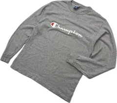 Champion ☆ チャンピオン USA製 ロゴ グレー Tシャツ 長袖 ロンT メンズ M ユニセックス 春夏 スポーツ アメカジ ストリート 古着■CF289