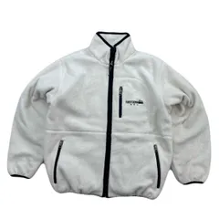 ファーストダウン ボア フリースジャケット 裏キルティング ホワイト 白 メンズ Sサイズ フカフカ ●BL178